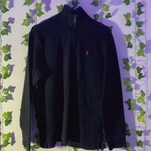 black polo quarter zip up